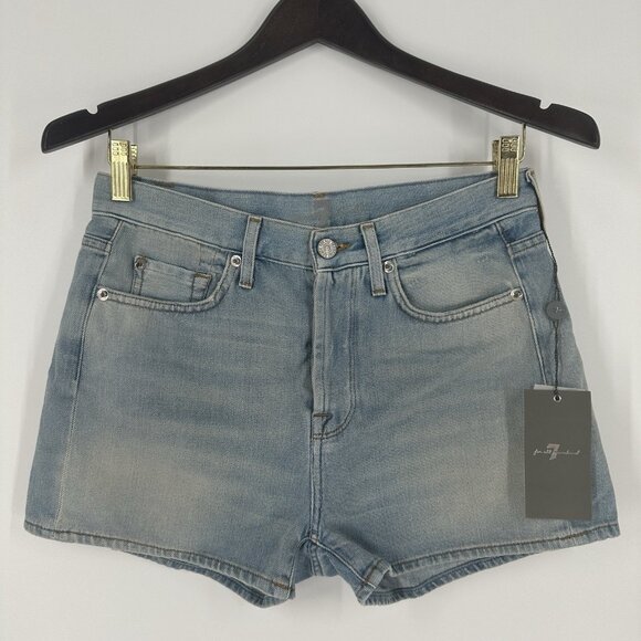 7 For All Mankind Loane Denim Shorts Womens Size 28 Calif Sunlight NWT - Picture 1 of 14